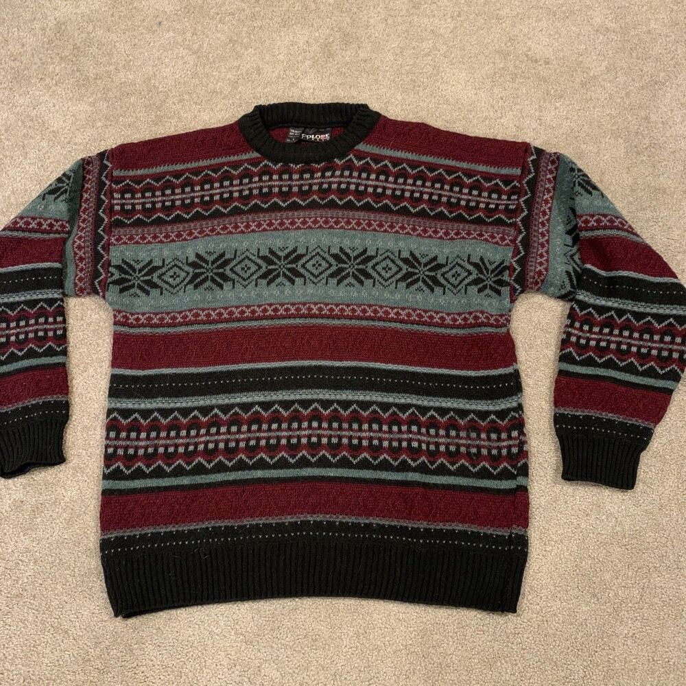 Vintage Colore Italia Sweater Made In Italy Acrylic Wool Blend Nordic Size L
